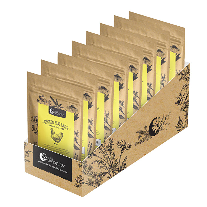 Nutra Organics Bone Broth Chicken Organic Turmeric 100g x 8 Display