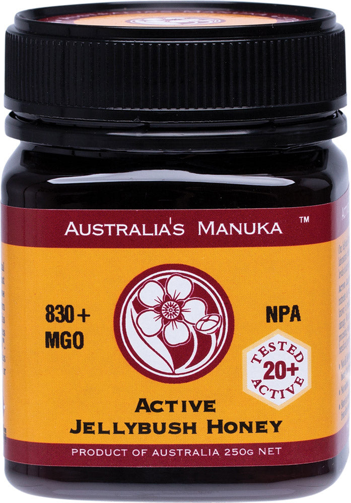 AUSTRALIA'S MANUKA Active Jellybush Honey NPA 21+ (MGO830+)