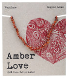 AMBER LOVE Children's Necklace 100% Baltic Amber - Cognac Love