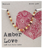 AMBER LOVE Children's Necklace 100% Baltic Amber - Mixed Love