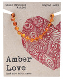 AMBER LOVE Children's Bracelet/Anklet 100% Baltic Amber - Cognac Love