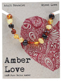 AMBER LOVE Adult's Bracelet 100% Baltic Amber - Mixed Love