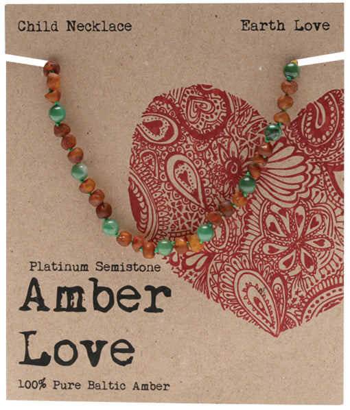 AMBER LOVE Children's Necklace 100% Baltic Amber - Earth Love