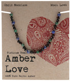 AMBER LOVE Children's Necklace 100% Baltic Amber - Moon Love