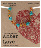 AMBER LOVE Children's Bracelet/Anklet 100% Baltic Amber - Ocean Love