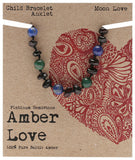 AMBER LOVE Children's Bracelet/Anklet 100% Baltic Amber - Moon Love