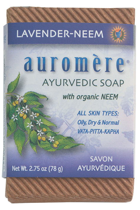 AUROMERE Neem Soap - Ayurvedic Lavender-Neem