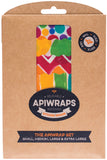 APIWRAPS Reusable Beeswax Wraps - Full Set 1 x Small, Medium, Large & XL