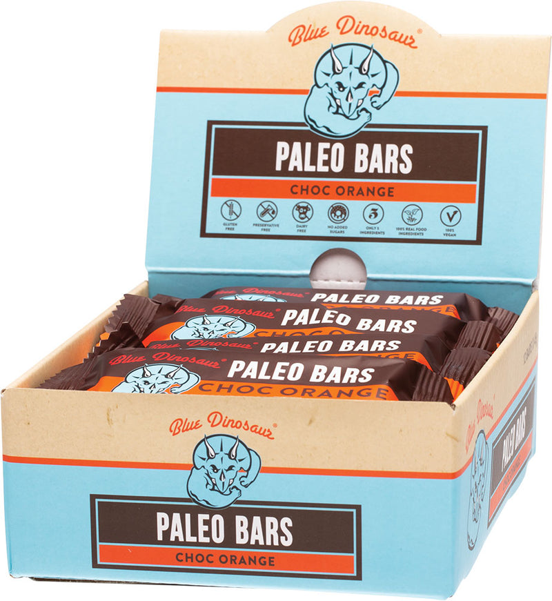 BLUE DINOSAUR Paleo Bars Choc Orange - Box of 12
