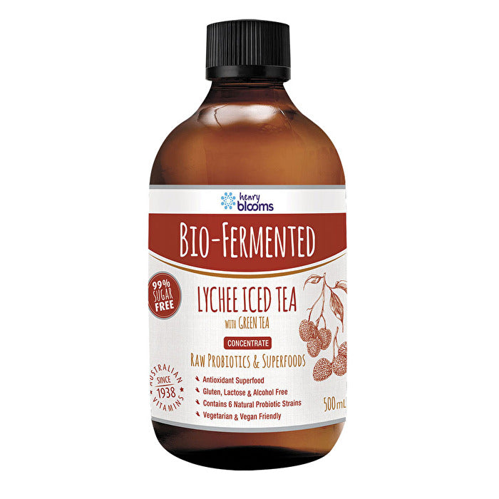 Henry Blooms Bio-Fermented Lychee Iced Tea with Green Tea Concentrate 500ml