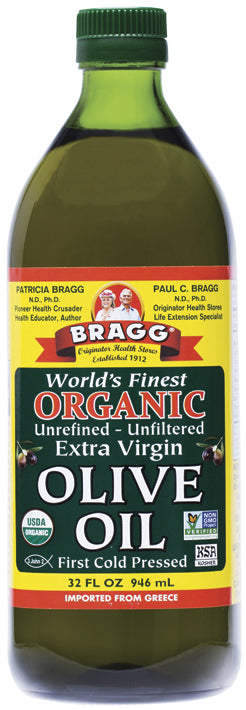 BRAGG Olive Oil (Extra Virgin) Unrefined & Unfiltered