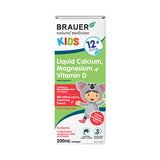 Brauer Kids Liquid Calcium Magnesium & Vitamin D (12+ months) 200ml