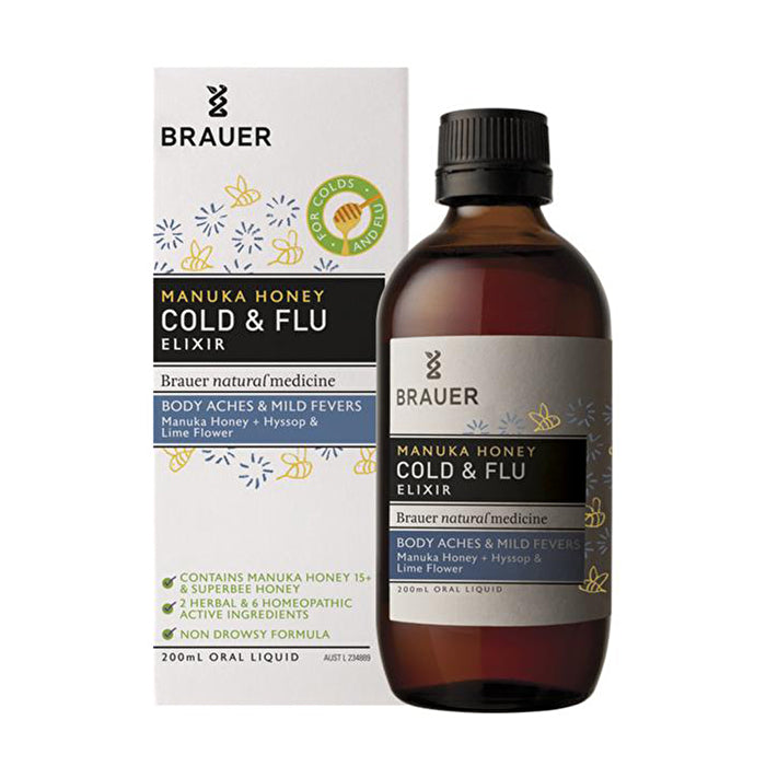 Brauer Manuka Honey Cold & Flu Elixir 200ml