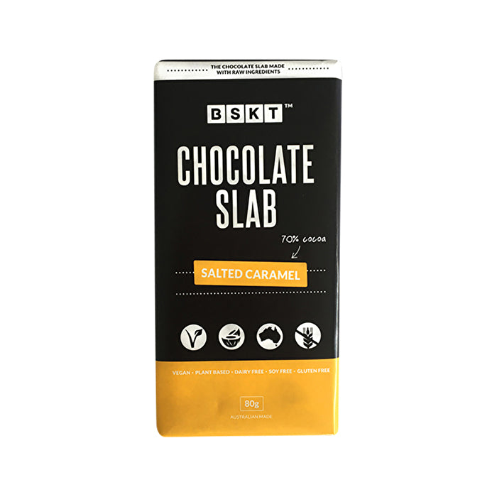 BSKT Vegan Chocolate Slab Salted Caramel 80g x 12 Display