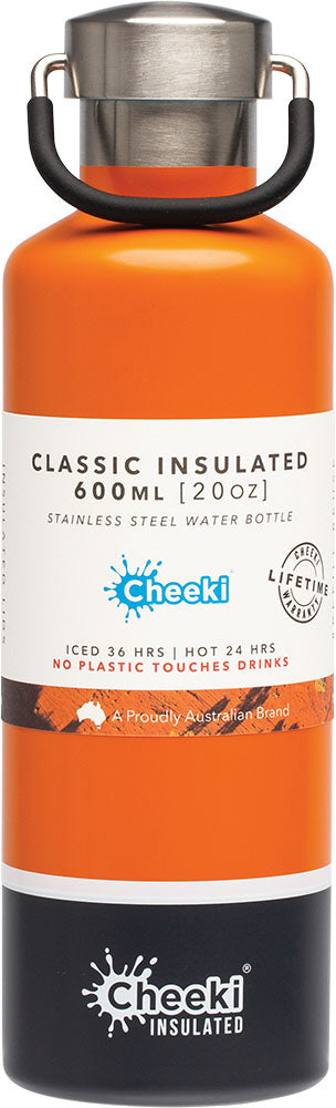 CHEEKI Stainless Steel Bottle Insulated - Orange Grey