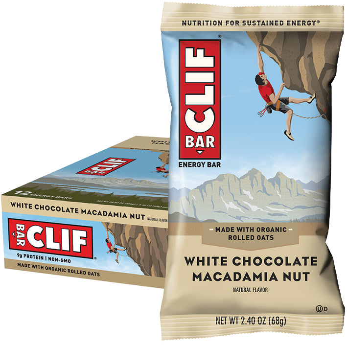 CLIF BAR White Chocolate Macadamia Display Box of 12