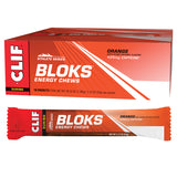 CLIF BLOKS ENERGY CHEWS Orange (25mg Caffeine) Display Box of 18