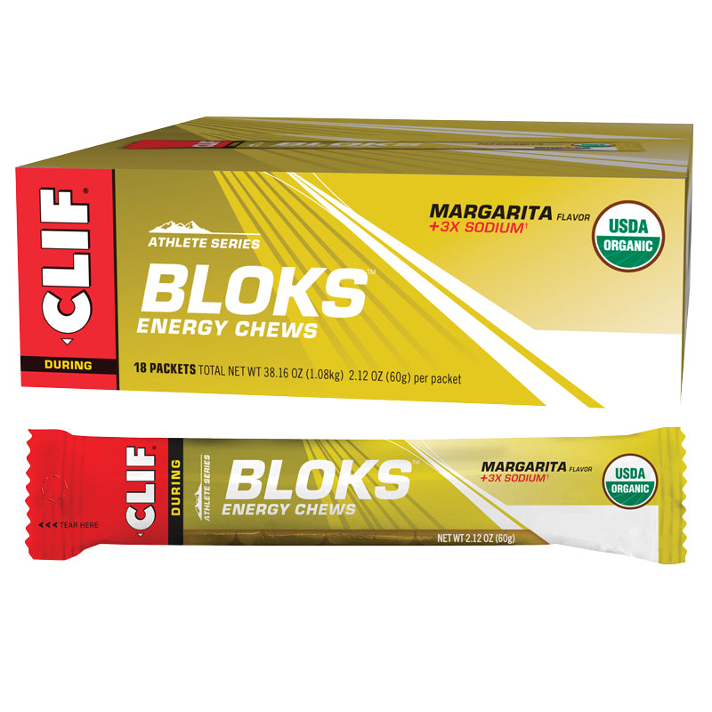 CLIF BLOKS ENERGY CHEWS Margarita (150mg Sodium) Display Box of 18