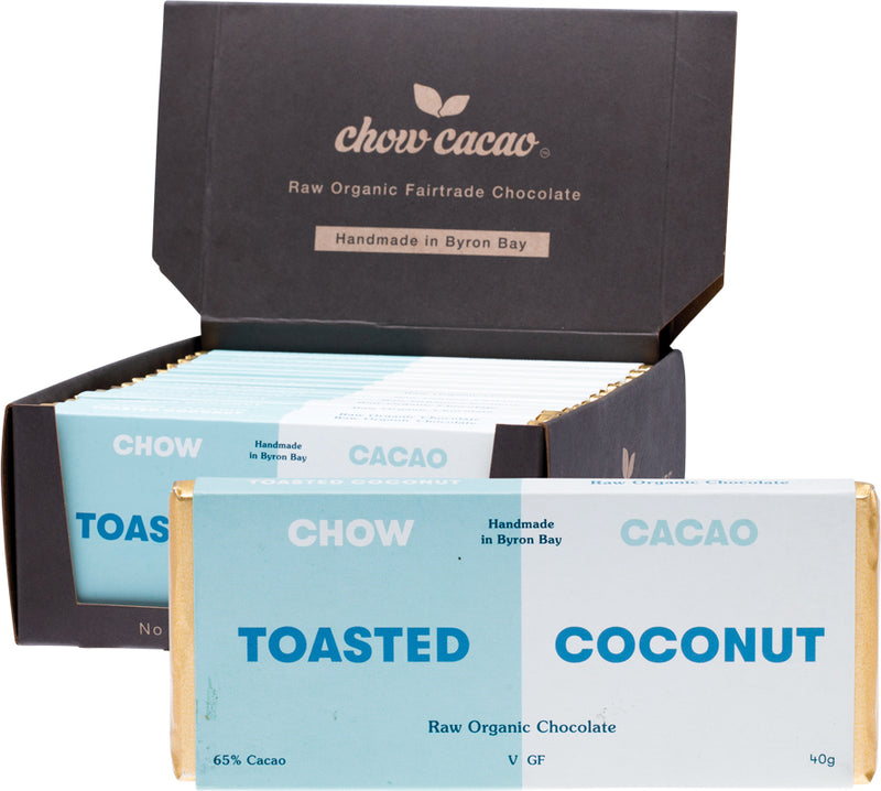 CHOW CACAO Raw Organic Chocolate Toasted Coconut