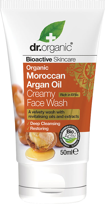 DR ORGANIC Travel Size - Creamy Face Wash Organic Moroccan Argan Oil