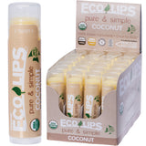 ECO LIPS Lip Balm (Display of 24) Pure & Simple - Coconut