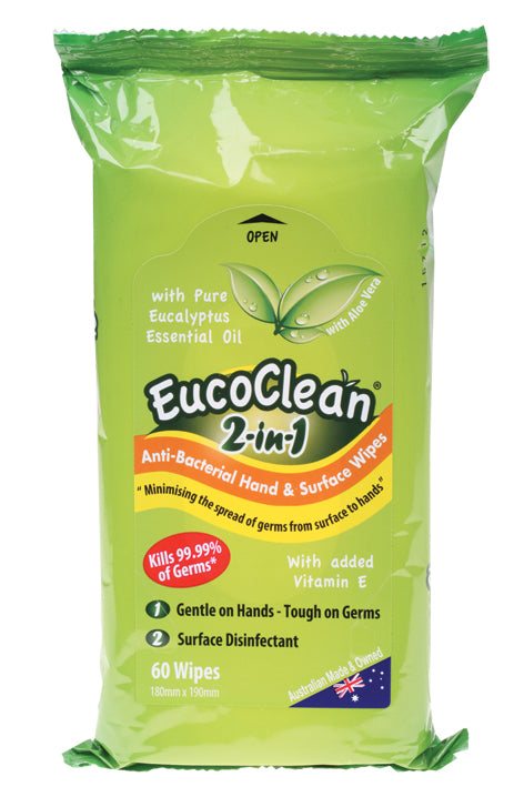 EUCOCLEAN Anti-Bacterial Wipes 2-in-1 Disinfect/Clean