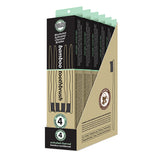 Essenzza Fuss Free Naturals Toothbrush Bamboo Activated Charcoal Soft 4 Pack x 6 Display