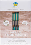 THE FAMILY HUB ORGANICS Vegan Food Wraps - Kitchen Set 1 x Small, Medium, Large & XL