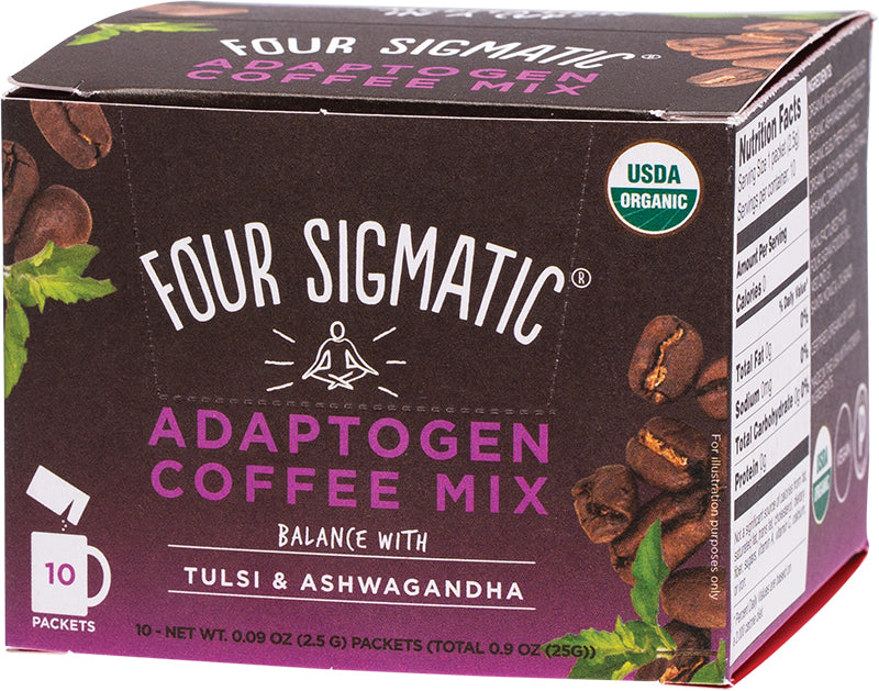 FOUR SIGMATIC Adaptogen Coffee Mix Packets With Tulsi & Ashwagandha