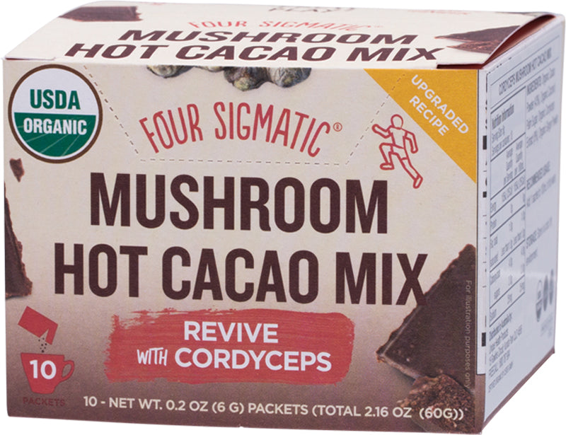 FOUR SIGMATIC Mushroom Hot Cacao Mix Packets With Cordyceps