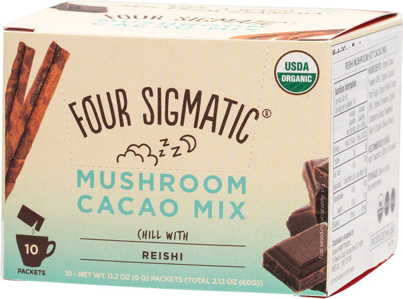 FOUR SIGMATIC Mushroom Hot Cacao Mix Packets With Reishi