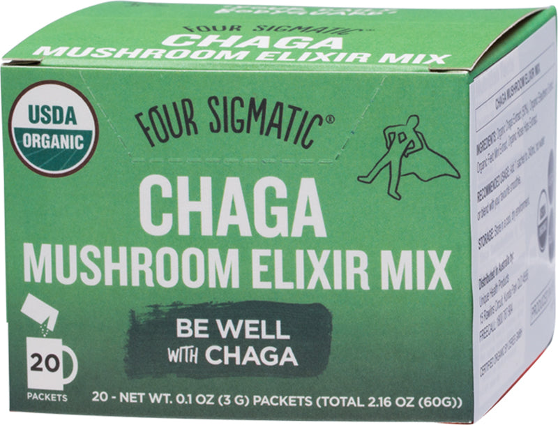 FOUR SIGMATIC Mushroom Elixir Mix Packets With Chaga