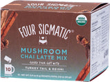 FOUR SIGMATIC Mushroom Chai Latte Mix Packets With Turkey Tail & Reishi