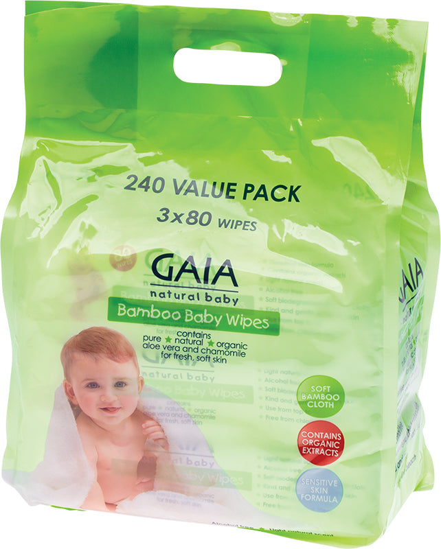 GAIA NATURAL BABY Baby Bamboo Wipes Value Pack 240