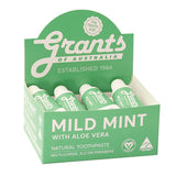 Grants Natural Toothpaste Mild Mint with Aloe Vera 25g x 12 Display