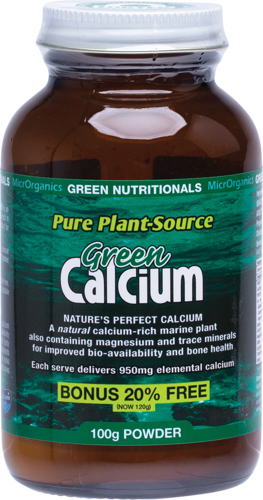 GREEN NUTRITIONALS Green Calcium (Plant Source) Powder - Amber Glass