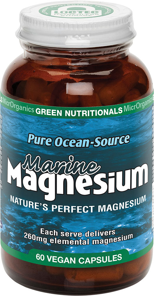 GREEN NUTRITIONALS Marine Magnesium VegeCaps (260mg) - Amber Glass