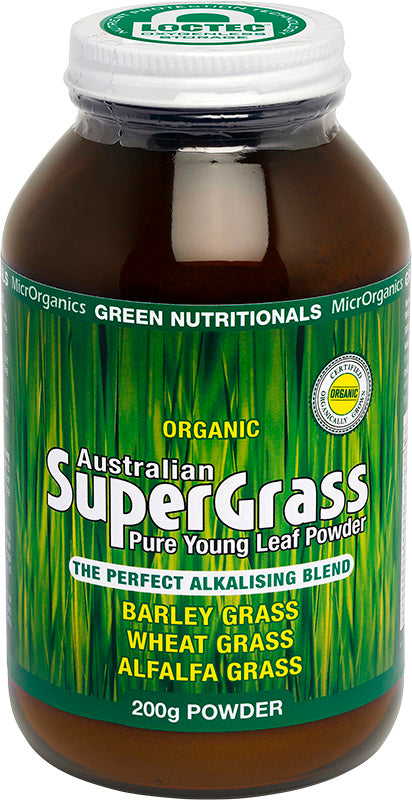 GREEN NUTRITIONALS Organic Supergrass Powder - Amber Glass