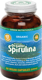 GREEN NUTRITIONALS Mountain Organic Spirulina Capsules (520mg) - Amber Glass