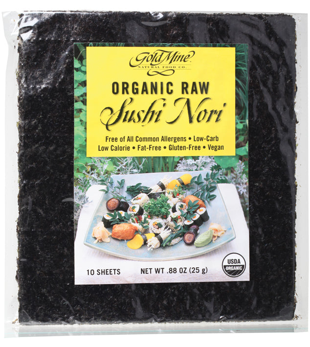 GOLD MINE Sushi Nori Organic Raw (10 Sheets)