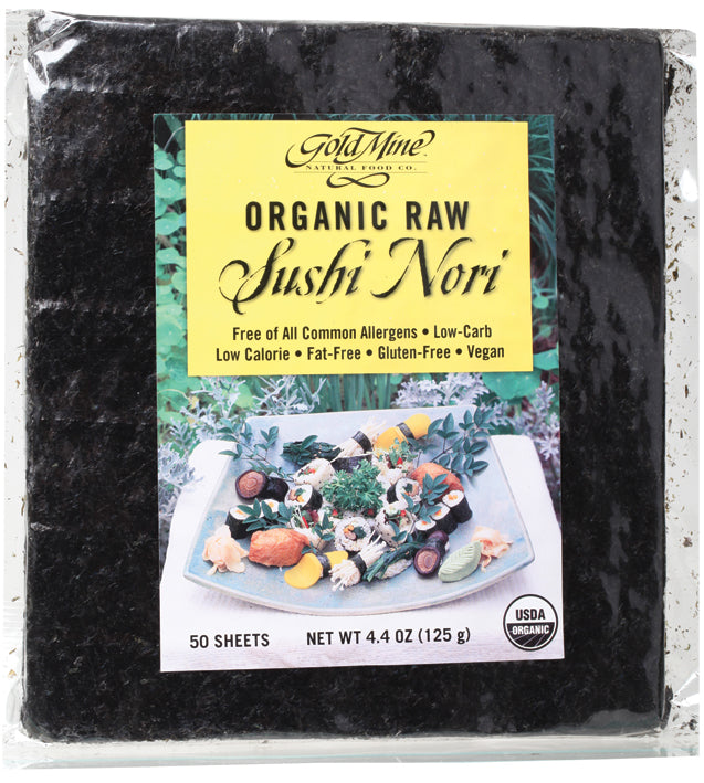GOLD MINE Sushi Nori Organic Raw (50 Sheets)