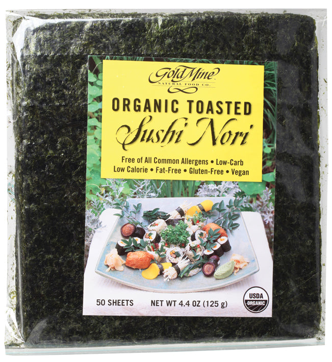 GOLD MINE Sushi Nori Organic Toasted (50 Sheets)