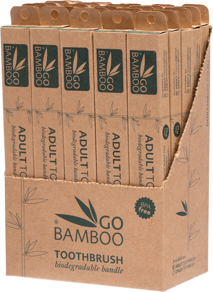 GO BAMBOO Toothbrush - Adult Display Box of 25