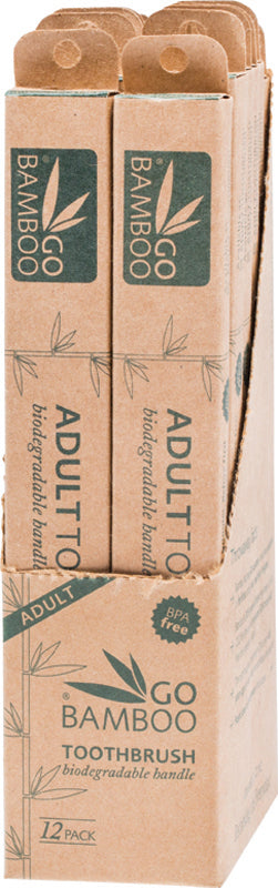 GO BAMBOO Toothbrush - Adult Display Box of 12