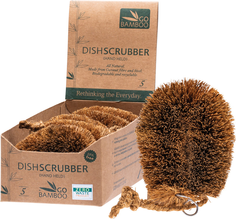 GO BAMBOO Dish Scrubber Display Box of 5