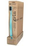 GRIN Biodegradable Toothbrush Medium - Grin Mint Display Box of 8