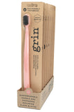 GRIN Biodegradable Toothbrush Medium - Rose Pink Display Box of 8