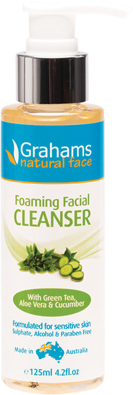 GRAHAMS NATURAL Foaming Facial Cleanser With Green Tea, Aloe & Cucumber