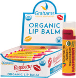 GRAHAMS NATURAL Organic Lip Balm (Display of 12) Raspberry