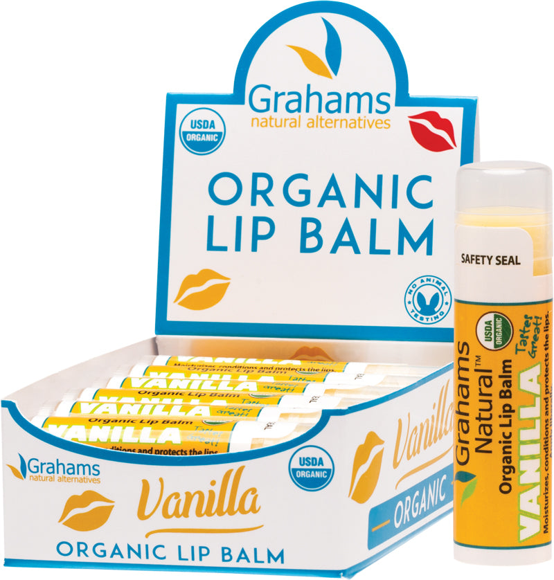 GRAHAMS NATURAL Organic Lip Balm (Display of 12) Vanilla